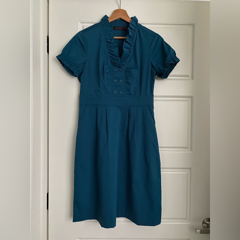 Beautiful Ruffle Collar Dress - EUC!